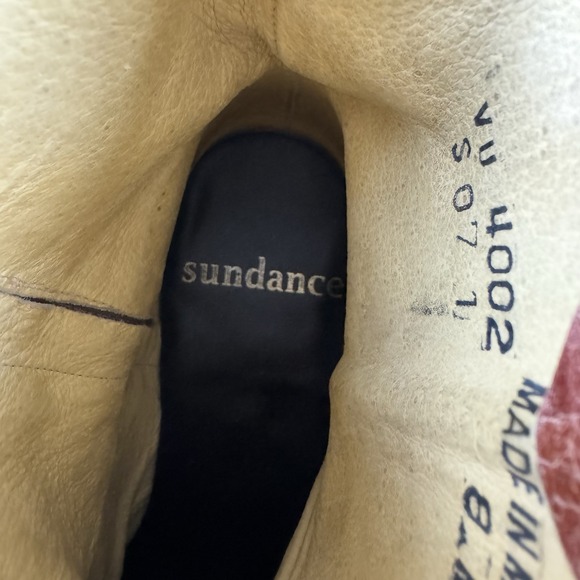 Sundance Womens Beige Studded Leather Western Cowgirl Ankle Boots Size 8 - Picture 7 of 7